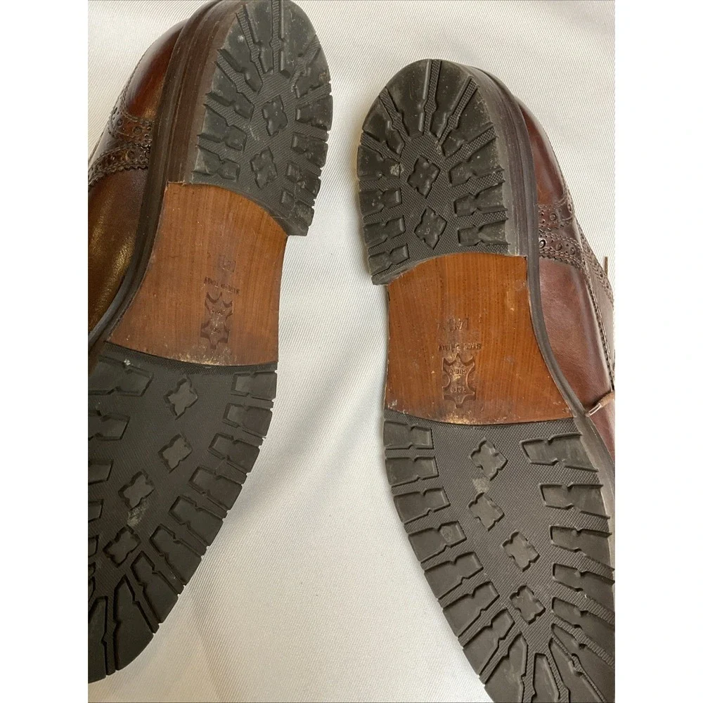 Men's Vero Cuoio Shoes Cap Toe Derby Brogue Size 8 Italy